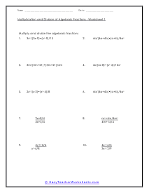 Multiplication and Division Worksheet 1