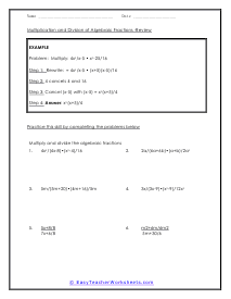 Multiplication and Division Review Worksheet