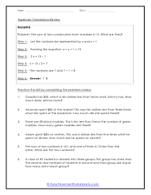 Algebraic Manipulation Worksheets