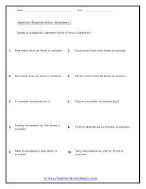 Equation Manipulation Worksheet 1