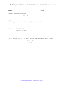 Multiply Binomials by Monomials Lesson