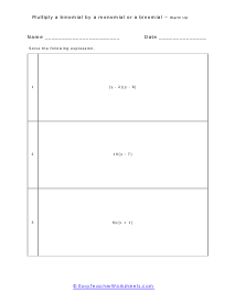 Warm Up Worksheet