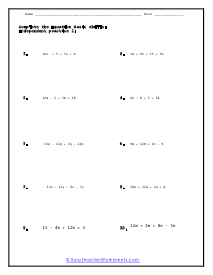 Complete the Equation Worksheet