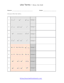 Operation Skills Worksheet