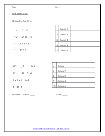 Like Terms Quiz 2