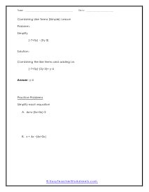 Combining Like Terms Simple Lesson