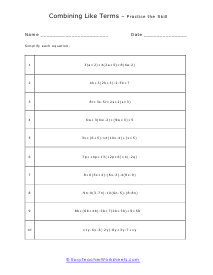 Practice the Skill Worksheet