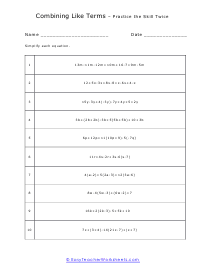 Negatives Practice Worksheet