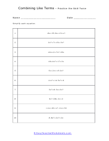 Easy Practice Worksheet