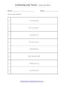 Show the Skill Worksheet 2