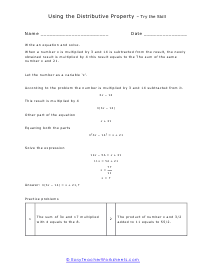 Equation Writing Worksheet