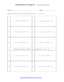 By the Variables Worksheet