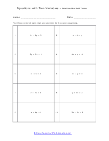 More Advanced Worksheet