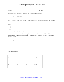 Addition Principle Worksheet