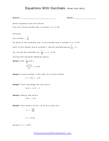 Equations with Decimals Lesson