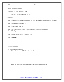 Direct Variation Lesson