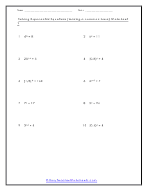 Lacking a Common Base Worksheet