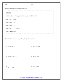 Solving Exponential Equations Review Sheet