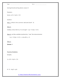 Solving Fractional Equations Lesson