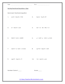 Fractional Equations Quiz