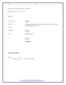 Equations Warm Up