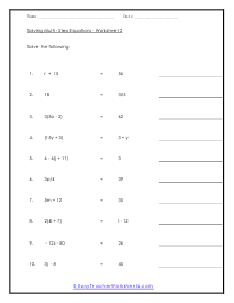 Multi Step Worksheet 2