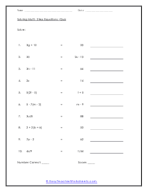 Solving Multi Step Equations Quiz