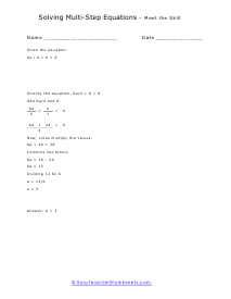 Solving Multi Step Equations Advanced Lesson