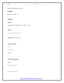 Radical Equation Worksheet