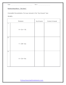 Do Now Worksheet