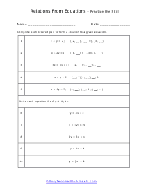 Relations and Functions Worksheet 1