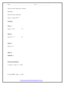 Solve for the Unknown Lesson