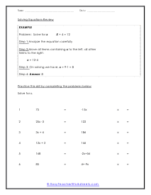 Solving Equations Review Worksheet