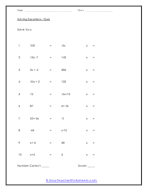 Equation Quiz