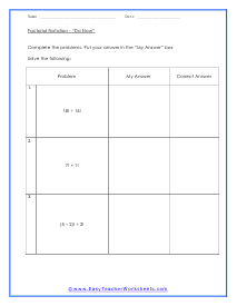 Do Now Worksheet