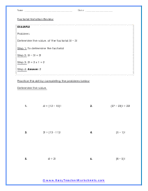 Factorial Notation Worksheets