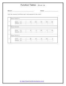 Warm Up Worksheet