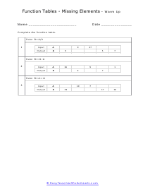 Empty Warm Up Worksheet