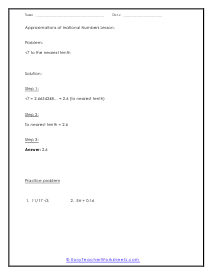 Approximating Irrational Numbers Lesson