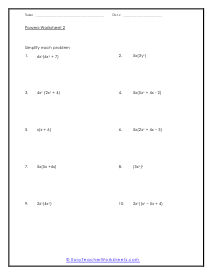 Simplify Exponents Worksheet 2