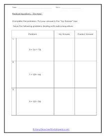 Do Now Worksheet