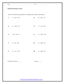 Radicals Quiz 2