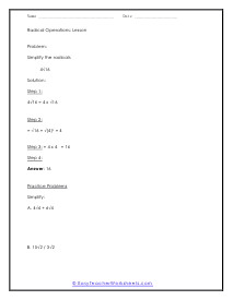 Operations with Radicals Lesson