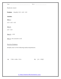 Working with Radicals Lesson