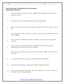 Intermediate Level Writing Expressions Independent Practice 2 Worksheet