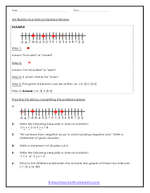 Set Builder and Interval Notation Worksheets