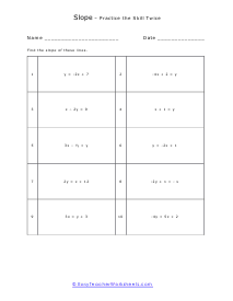 Algebra Version Worksheet