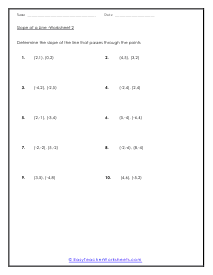 Determining m Worksheet