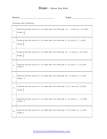 Slope Showoff Worksheet