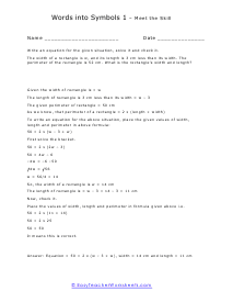 Words into Symbols Lesson